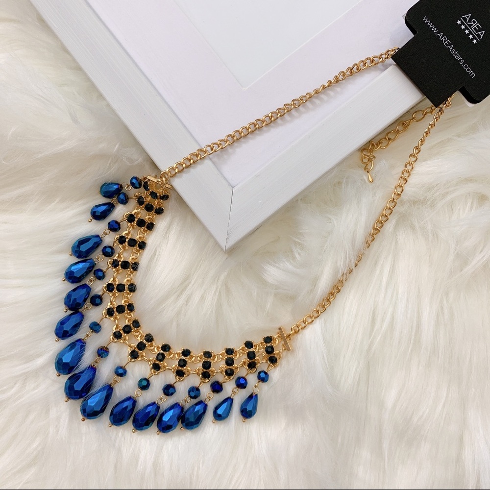 Area Star Drop Stone Statement Necklace - Picture 2 of 5